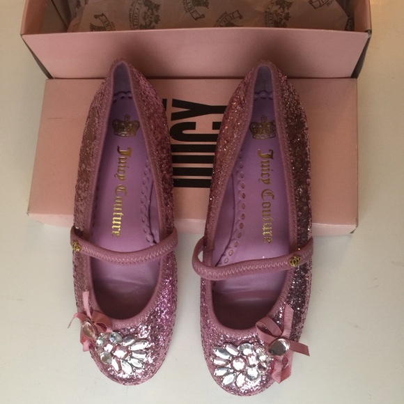 Juicy Couture Other - Juicy Couture sparkly pink girls flat shoe
